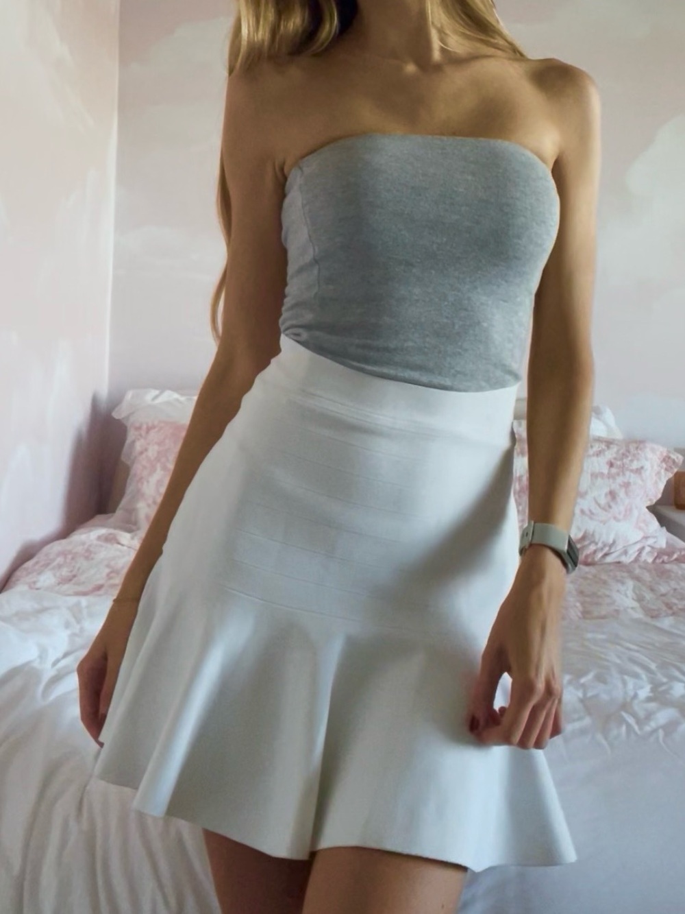 White Flared Skirt
